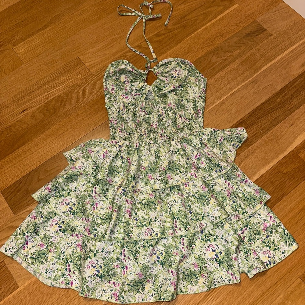 Floral Green Dress